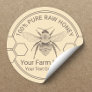 Vintage Bee Honey Jar Apiary Beekeeper Farm Classic Round Sticker