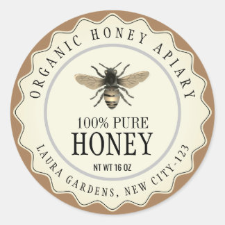 Vintage Bee Honey Jar Custom Label