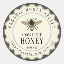 Vintage Bee Honey Jar Custom Label