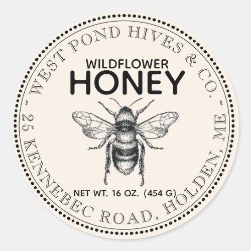 Vintage Bee Honey Label