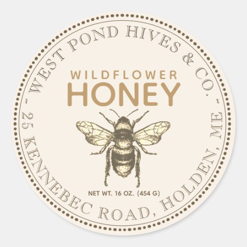 Vintage Bee Honey Label  5 options for NET WT