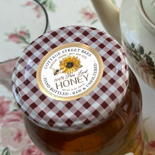 Vintage Bee Honey Label Hand Bottled Raw