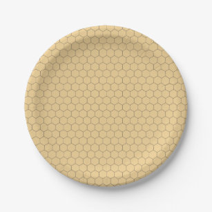 Vintage Bee Honeycomb Shower Paper Plate