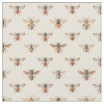 Vintage Bee Illustration Pattern Fabric