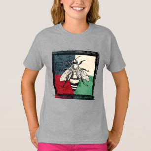 Vintage Bee Insect Colorful Illustration T-Shirt