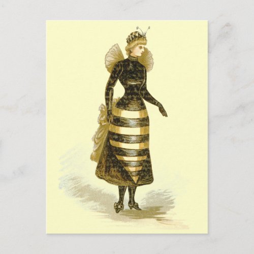 Vintage Bee Lady Postcard