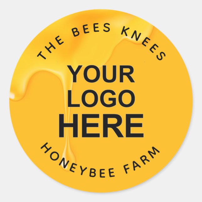 Vintage Bee Logo Rustic Honeybee Beekeeper Classic Round Sticker (Front)