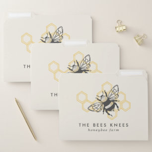 Vintage Bee Logo Rustic Honeybee Beekeeper File Folder