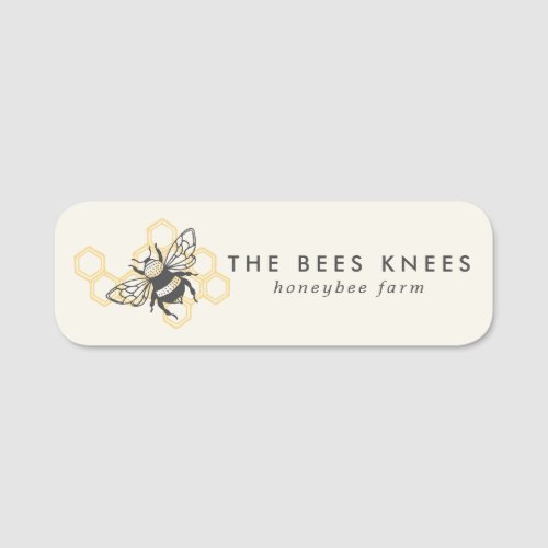 Vintage Bee Logo Rustic Honeybee Beekeeper Name Tag