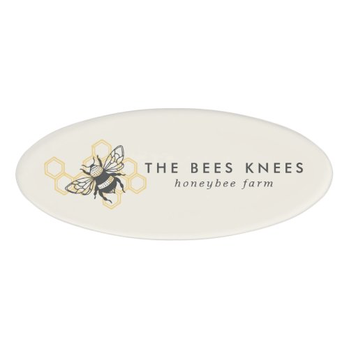 Custom Name Tags 17 Vintage Bee Logo Rustic Honeybee Business Name Tag
