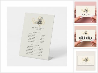Vintage Bee Logo Rustic Honeybee Business Suite