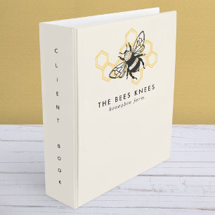 Vintage Bee Logo Rustic Honeybee Client 3 Ring Binder