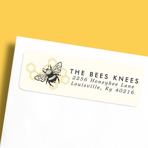 Vintage Bee Logo Rustic Honeybee Return Address Label