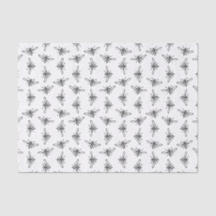 Vintage Bee Pattern CUSTOM BACKGROUND COLOR Tissue Paper