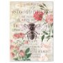 Vintage Bee Rose Bouquet Ephemera Decoupage Tissue Paper