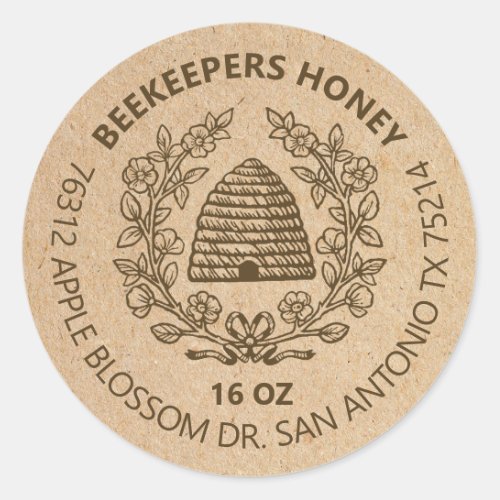 Vintage Bee Rustic Honey Jar Label