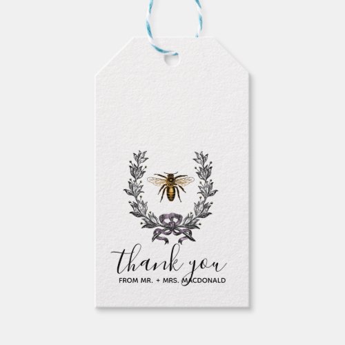 vintage bee SPRING GARDEN WEDDING favor Gift Tags
