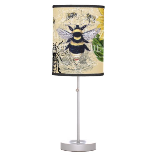 Vintage Bee Sunflower Cream Nature Lamp