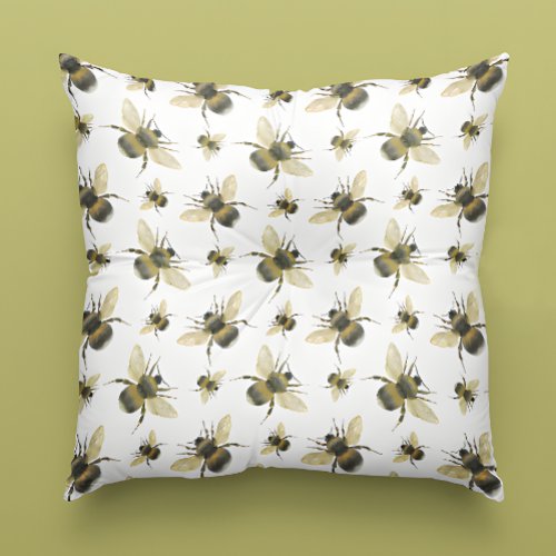 Vintage Bee Throw Pillow