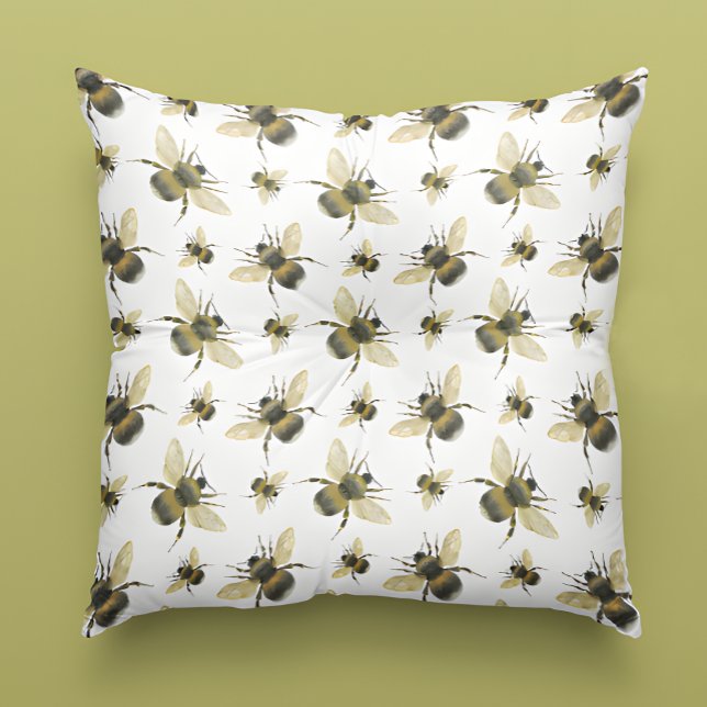 Vintage Bee Throw Pillow (Creator Uploaded)