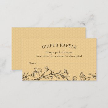 Vintage Bee Wildflower Diaper Raffle Insert Card by BohemianWoods at Zazzle