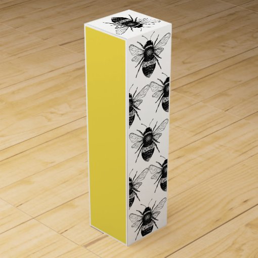 Vintage Bee Wine Box | Zazzle