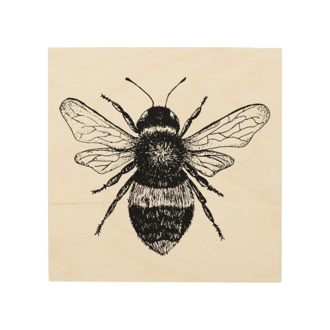 Vintage Bee Wood Art (Front)