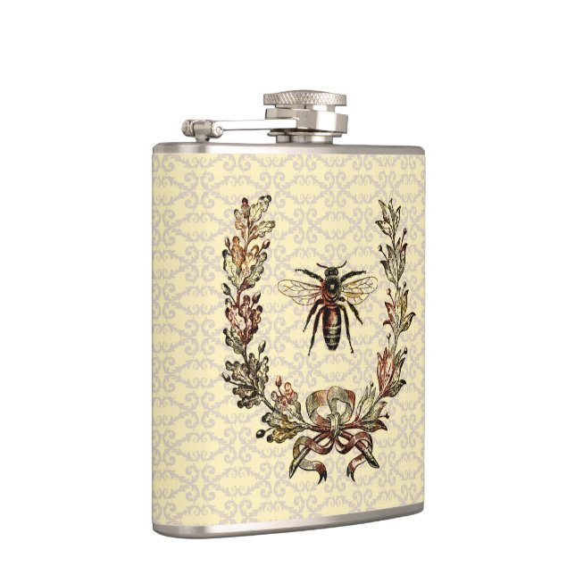 Vintage Bee Wreath Flask (Right)