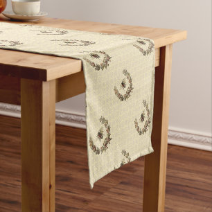 Vintage Bee Wreath Short Table Runner