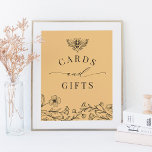 Vintage Bee Yellow Cards & Gifts Sign<br><div class="desc">Vintage Bee Yellow Cards & Gifts Sign</div>
