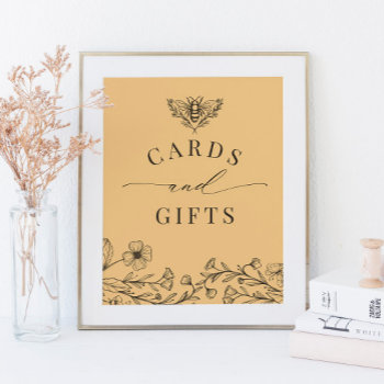 Vintage Bee Yellow Cards & Gifts Sign by BohemianWoods at Zazzle