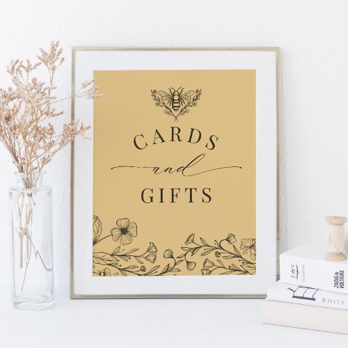 Vintage Bee Yellow Cards  Gifts Sign