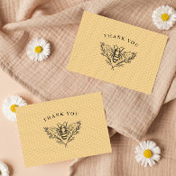 Vintage Bee Yellow Thank You