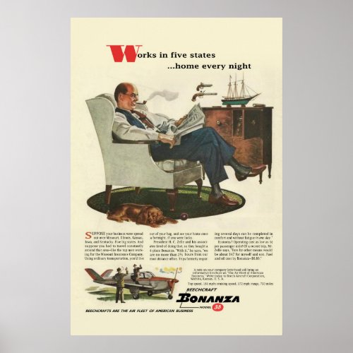 Vintage Beechcraft Poster 1