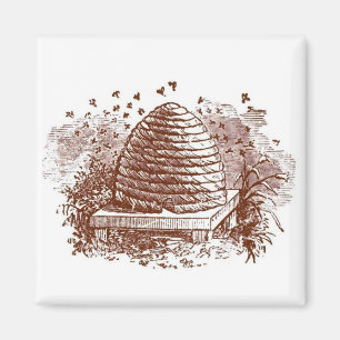 Vintage Beehive Beekeeping Magnet