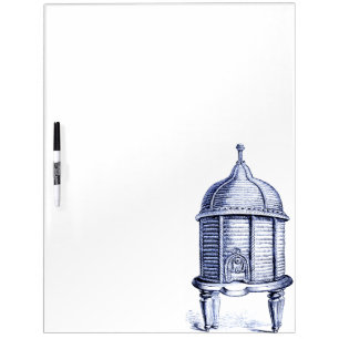 Vintage Beehive Blue Tint Dry-Erase Board