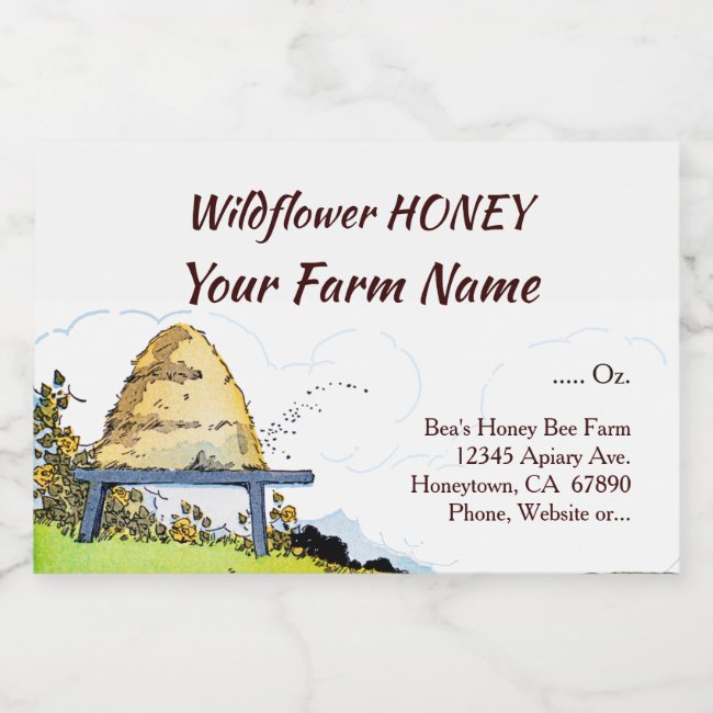 Vintage Beehive Custom Honey Bee Food Labels