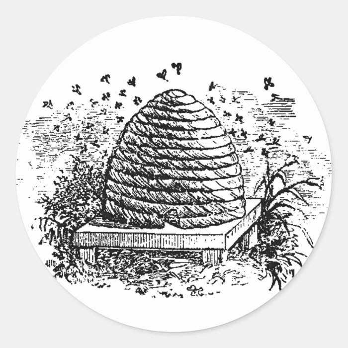 Vintage Beehive Honey Bees Beekeeping Stickers