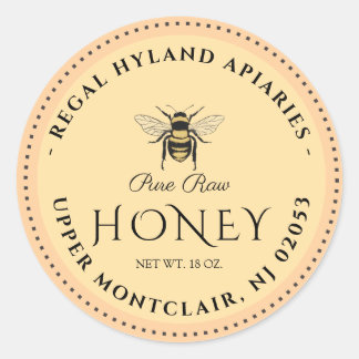 Vintage Beekeeping & Honeybee Farm Business Classic Round Sticker