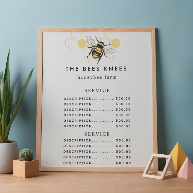 Vintage Beekeeping & Honeybee Farm Business Menu (Vintage Beekeeping & Honeybee Farm Business Menu)