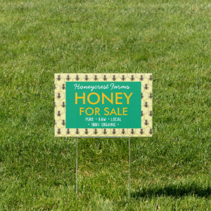 Vintage Beekeeping & Honeybee Farm Business Sign