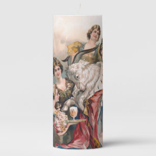 Vintage Beer Advertisement Poster Pillar Candle