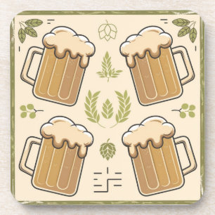 Vintage Beer Aesthetic Beverage Coaster