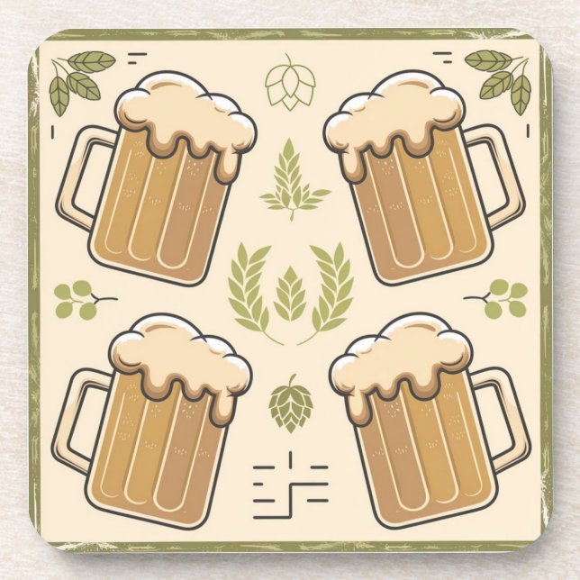 Vintage Beer Aesthetic Beverage Coaster (Front)