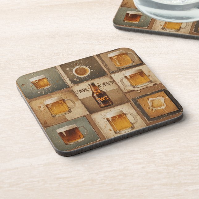 Vintage beer beverage coaster (Left Side)