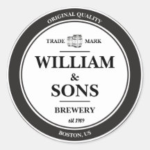 Vintage Beer Factory Label Sticker