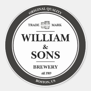 Vintage Beer Factory Label Sticker