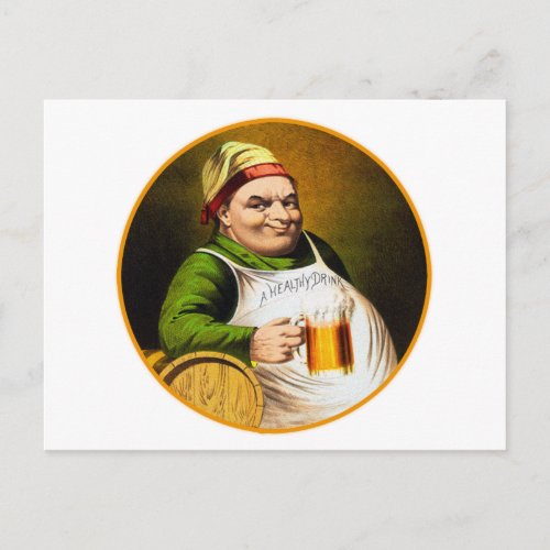 Vintage Beer German Beer Drinker Healthy Drink Postcard