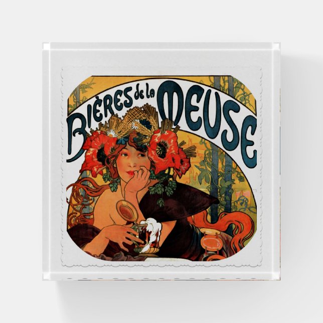 Vintage Beer Muse Advertisement Paperweight (Front)
