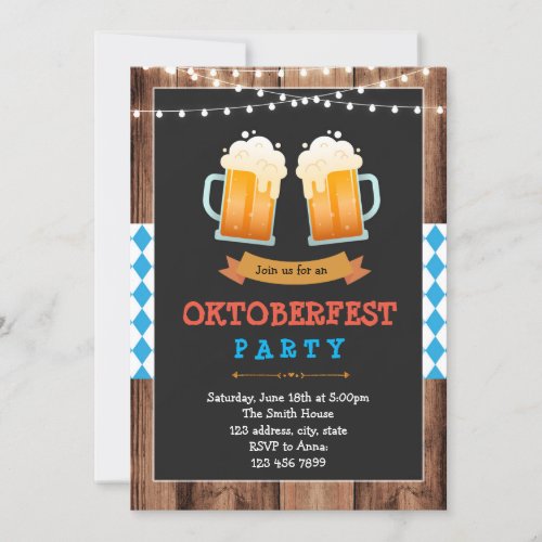 Vintage beer oktoberfest invitation